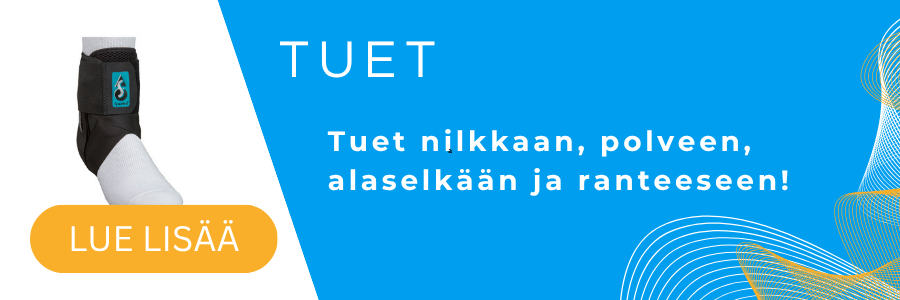 Verkkokaupasta löydät tuet nilkan, polven, alaselän ja ranteen kiputiloihin. Meiltä pystyy myös tilaamaan kaikki CAMP Skandinavian kuvaston tuotteet.